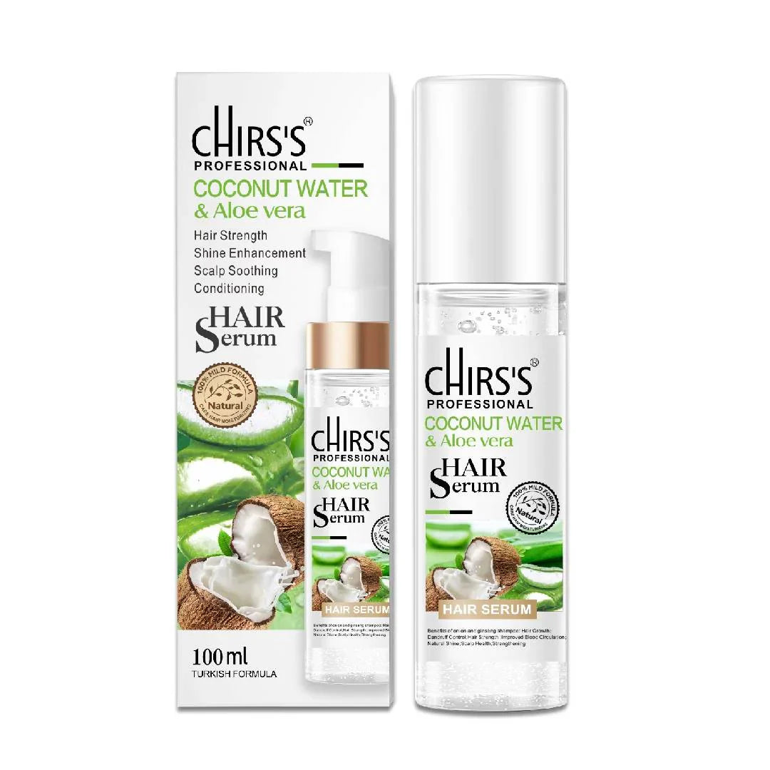 CHIRS'S Professional Coconut Water And Aloe Vera Hair Serum - 100ml Chirs's
