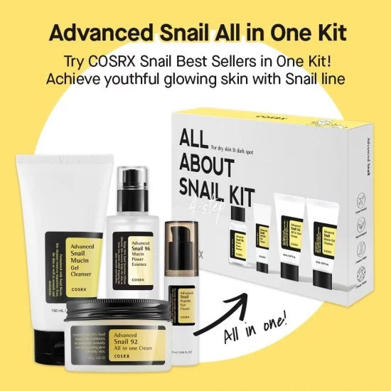 COSRX - All About Snail Trial Kit - 4 Pcs Set - Made in Korea COSRX