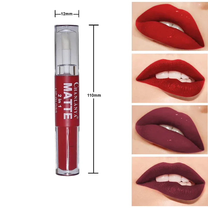 Chanlanya Pack of 2 .Matte 2 in1 Lip Gloss Chanlanya