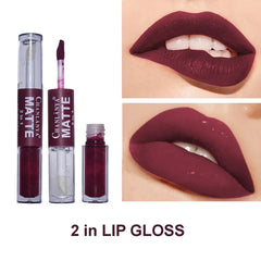 Chanlanya Pack of 2 .Matte 2 in1 Lip Gloss Chanlanya