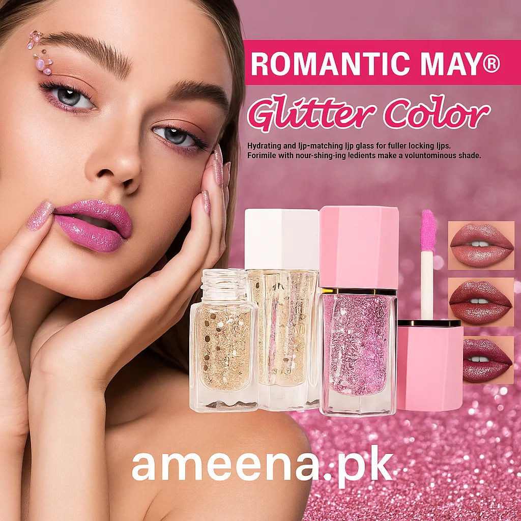 Romantic May Glitter Color Lip Gloss – Shimmering & Long-Lasting Shine Romantic May