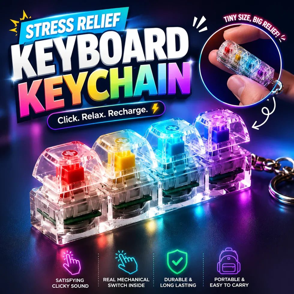 Keyboard Fidget Stress Relief Keychain for Kids & Adults - 4Pcs Cosmia.pk