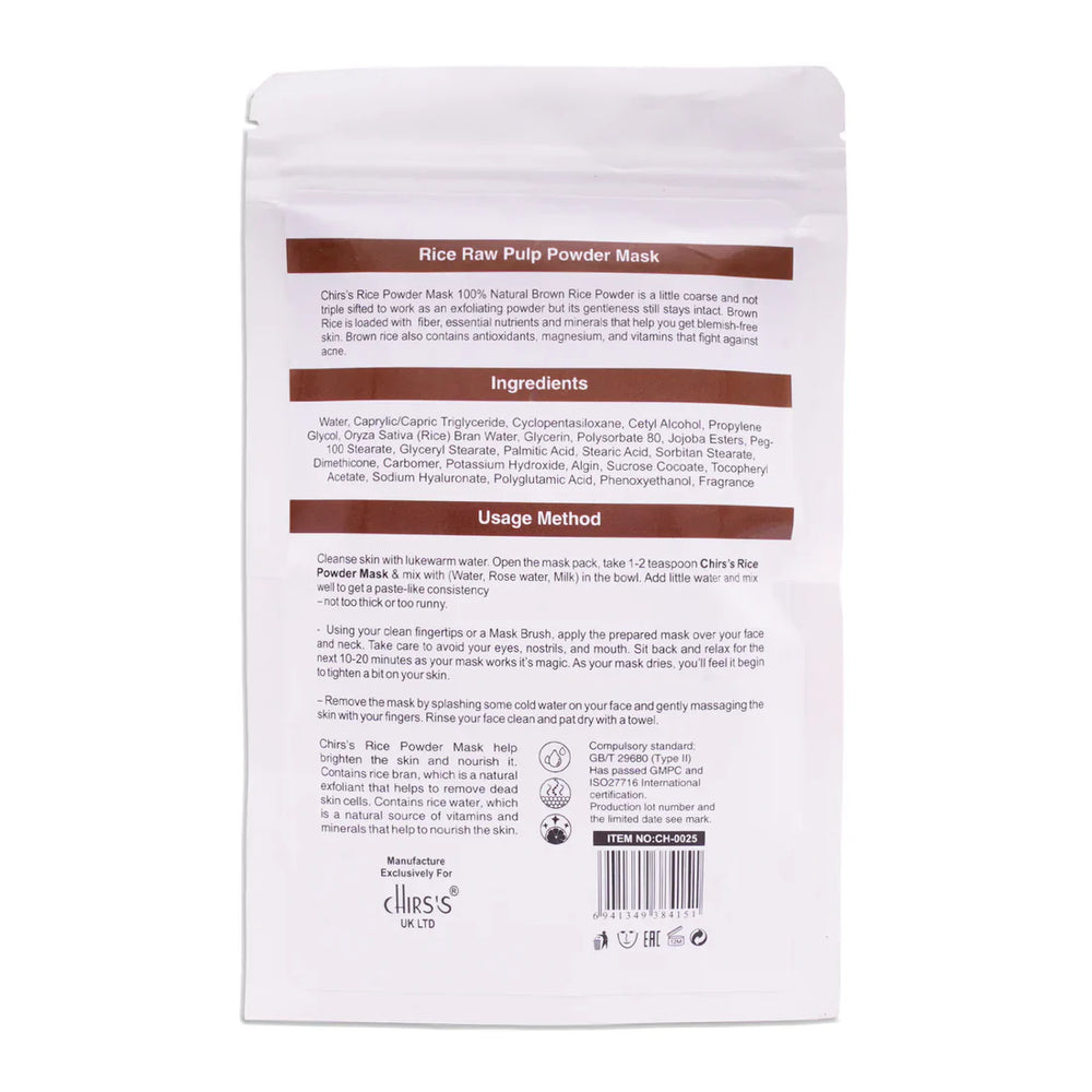 Chirs Rice Powder Mask - 100g Chirs's