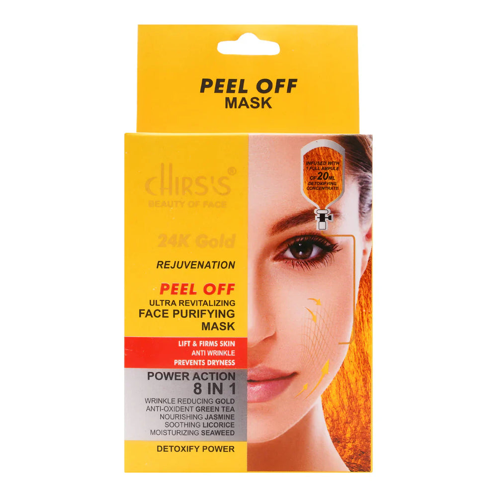 Chirs's 24k Gold Rejuvenation Peel Off Mask 8 in 1 Face Purifying Chirs's