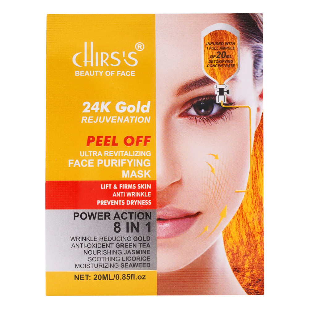 Chirs's 24k Gold Rejuvenation Peel Off Mask 8 in 1 Face Purifying Chirs's
