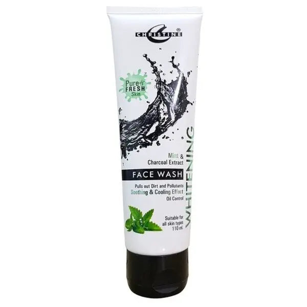 Christine Whitening Mint & Charcoal Face Wash 110ml Christine