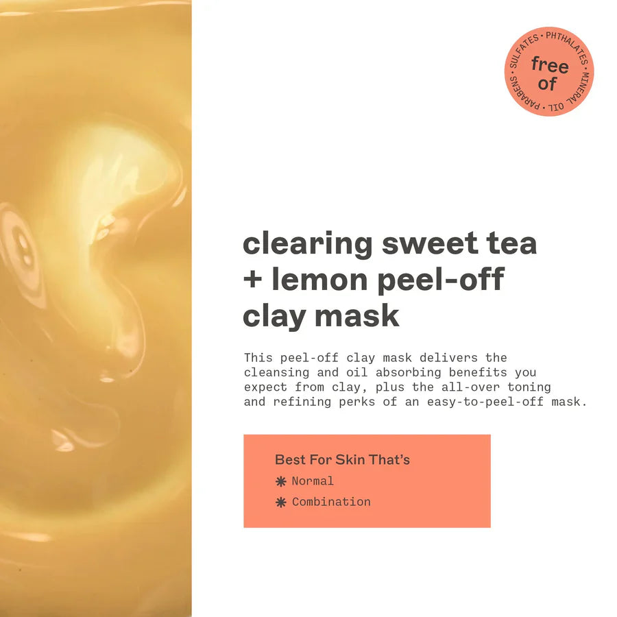 Freeman Clearing Sweet Tea & Lemon Peel Off Clay Mask 75ml Freeman