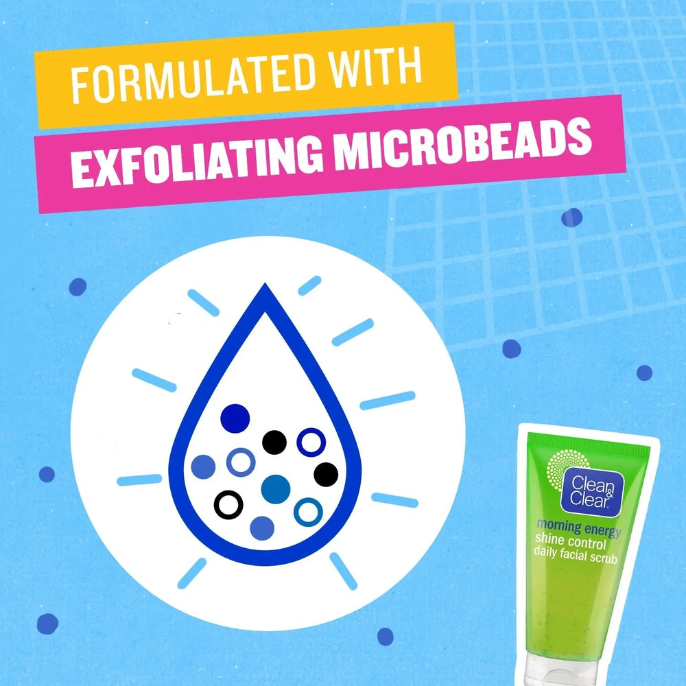 Clean & Clear Morning Energy Shine Control Daily Facial Scrub, Oil-Free - 150ml Clean & Clear