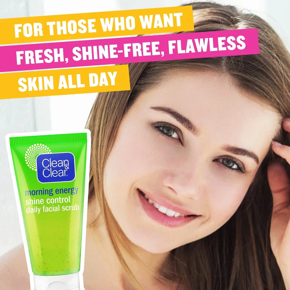 Clean & Clear Morning Energy Shine Control Daily Facial Scrub, Oil-Free - 150ml Clean & Clear