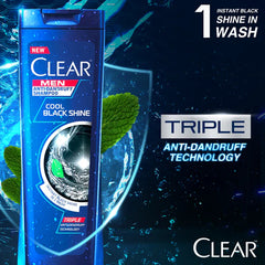 Clear Men Triple Anti-Dandruff Cool Black Shine Shampoo - 80ml Clear