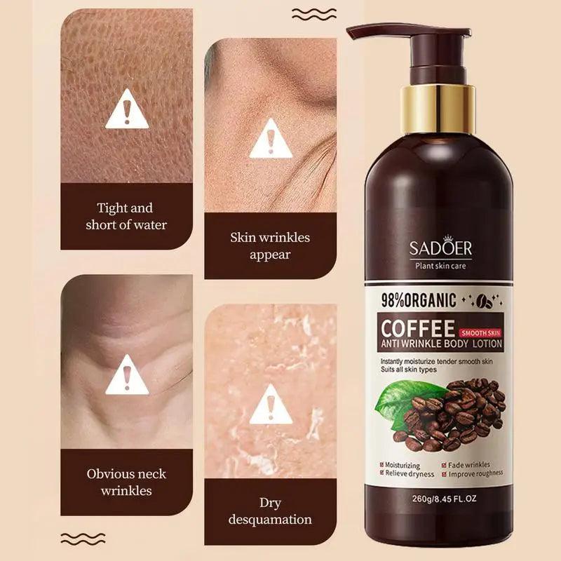 Sadoer Whitening High Gloss Skin Anti Wrinkle Coffee Body Lotion 260g Sadoer
