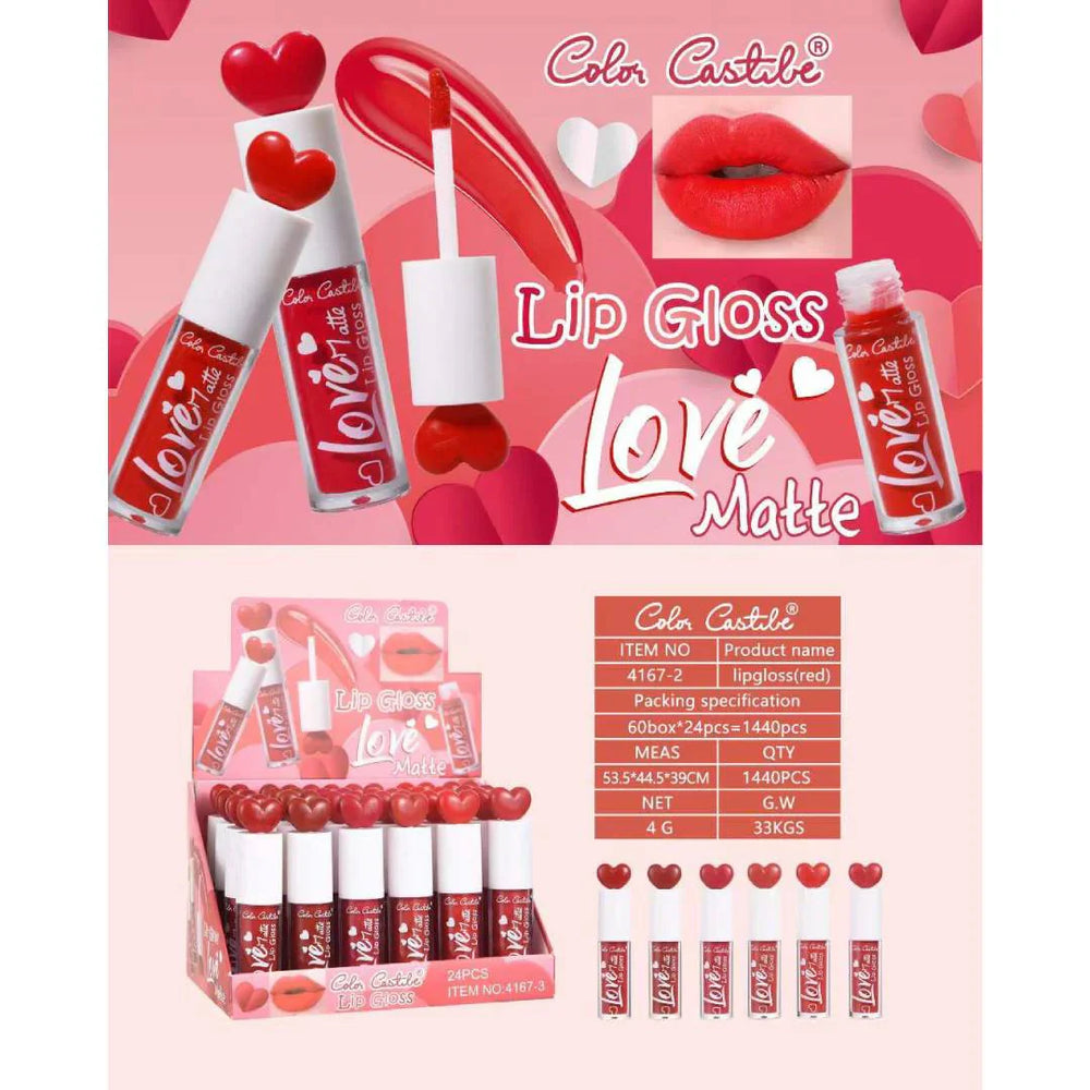 Color Castle Love Matte Lip Gloss 6‑Piece Set Color Castle