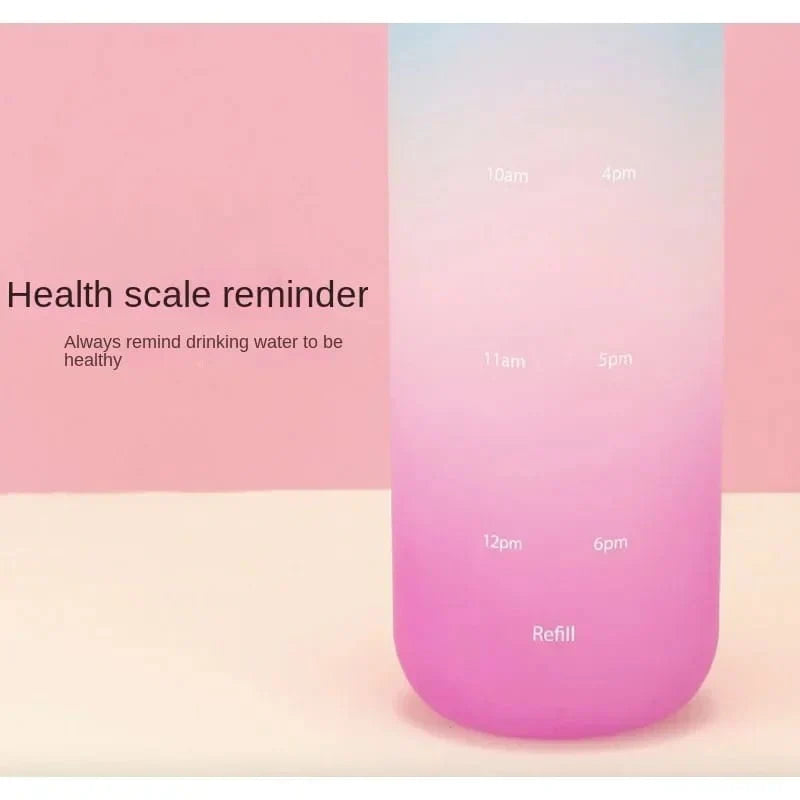 Colorful Gradient Steel Cover with Time Scale Water bottle Cosmia.pk