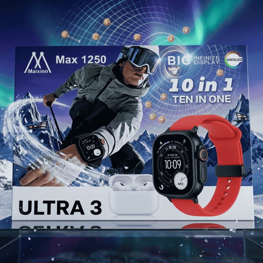 Maixinn Max 1250 Smart Watch 10in1 + AMOLED + Free Earbuds Maixinn