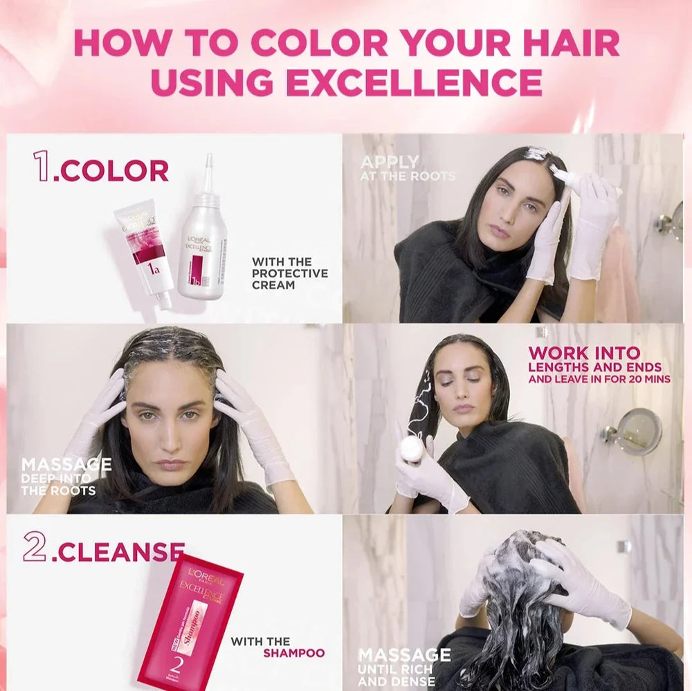 L'Oreal Paris Excellence Crème Permanent Hair Color, 4.0 Brown Loreal Paris