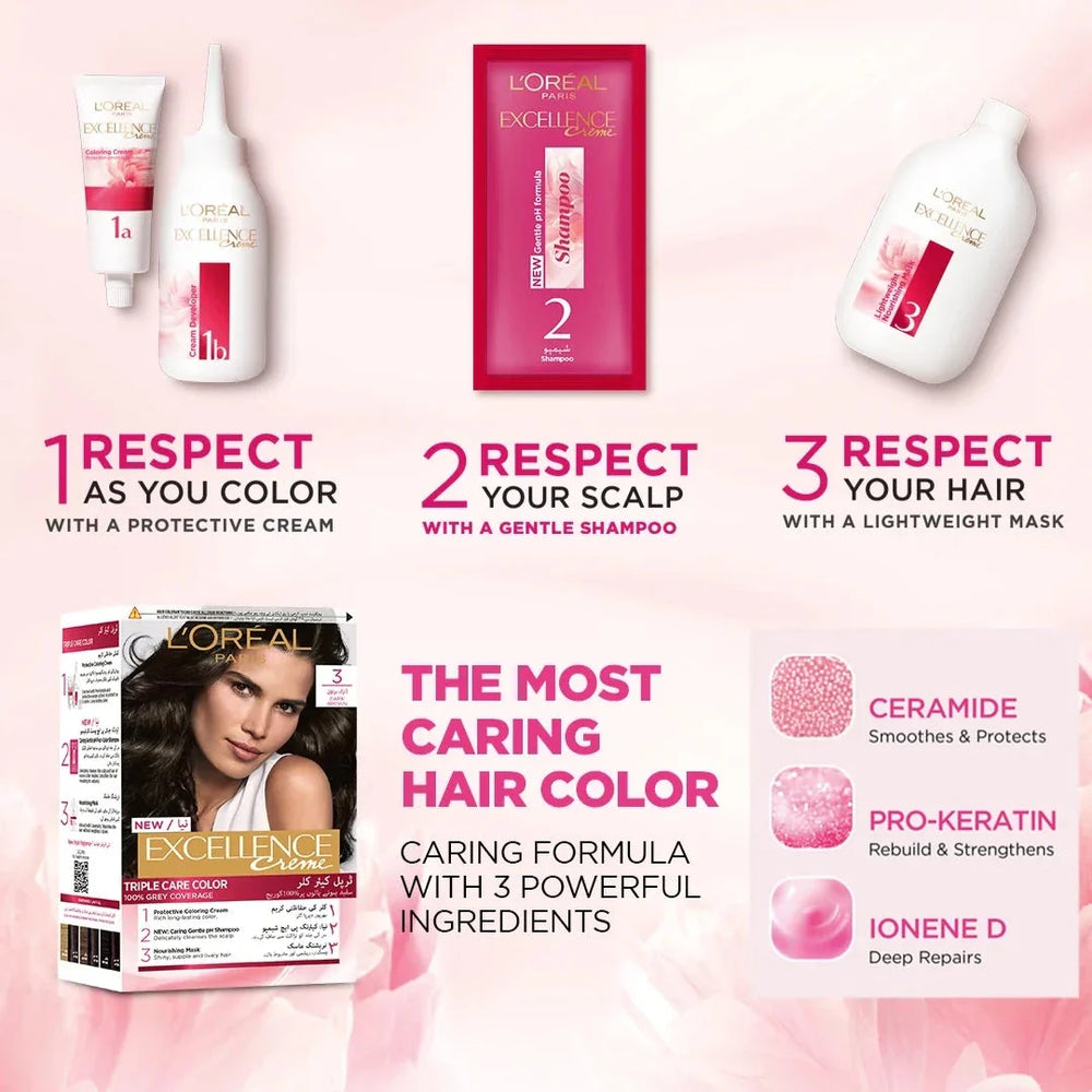 L'Oreal Paris Excellence Creme Triple Care Permanent Hair Colour 7 Blonde Loreal Paris