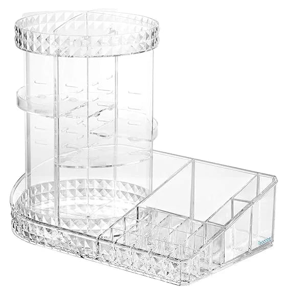 Diamond Pattern Dressing Case 360° Rotating Cosmetics Organiser Cosmia