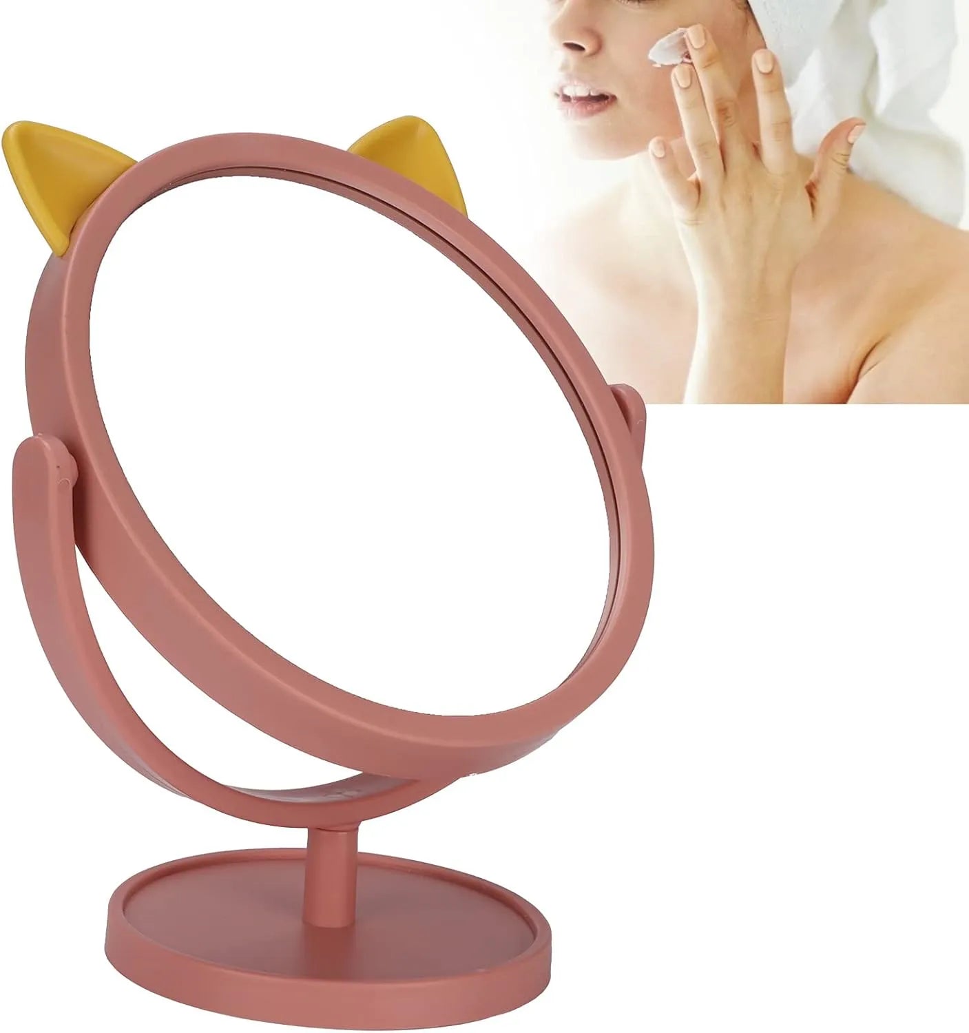 Cute Cat Ear Vanity Mirror with Stand Cosmia.pk