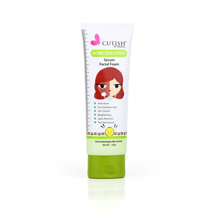 Cutish Acne Solution Serum Facial Foam 100g Cutish