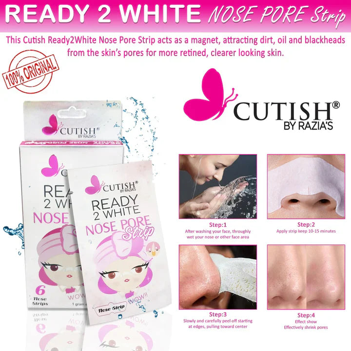 Cutish Ready 2 White Nose Strips 6 Pcs Cutish