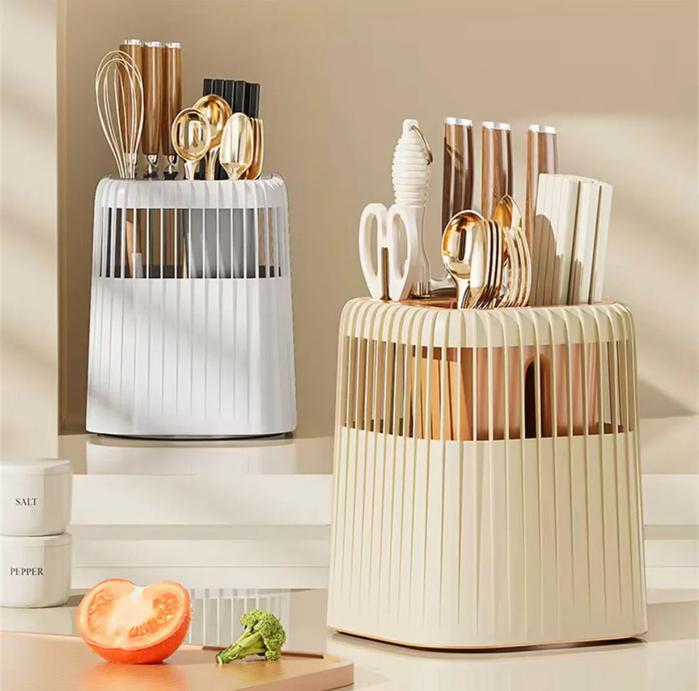 360 Rotating Knife and Kitchen Utensil Holder Cosmia.pk