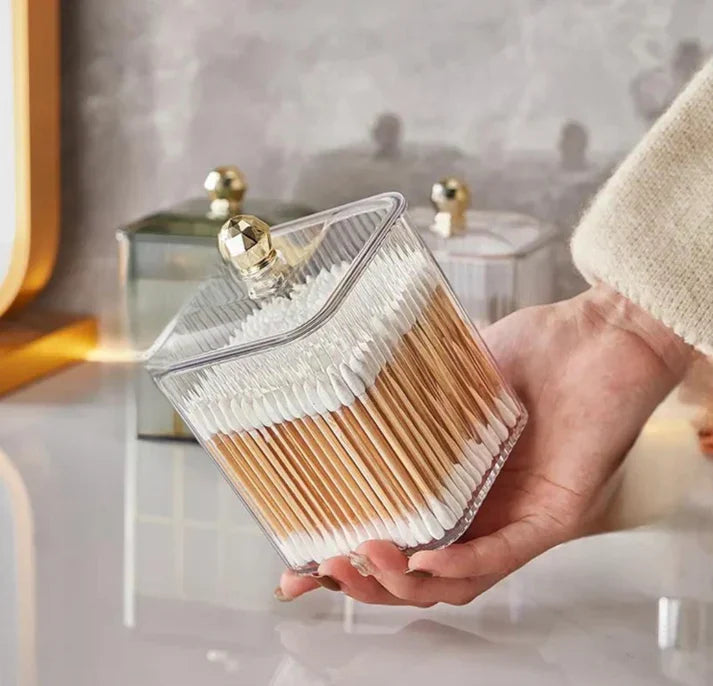 Acrylic Square Swab Storage Box - Each Cosmia.pk