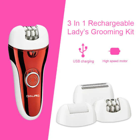 DALING DL-6016 Epilator for Women - 3 in 1 Rechargeable Grooming Kit Daling