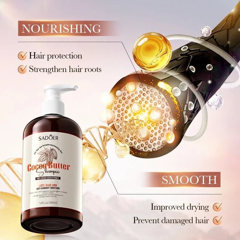 SADOER Cocoa Butter Shampoo - 400ml Sadoer