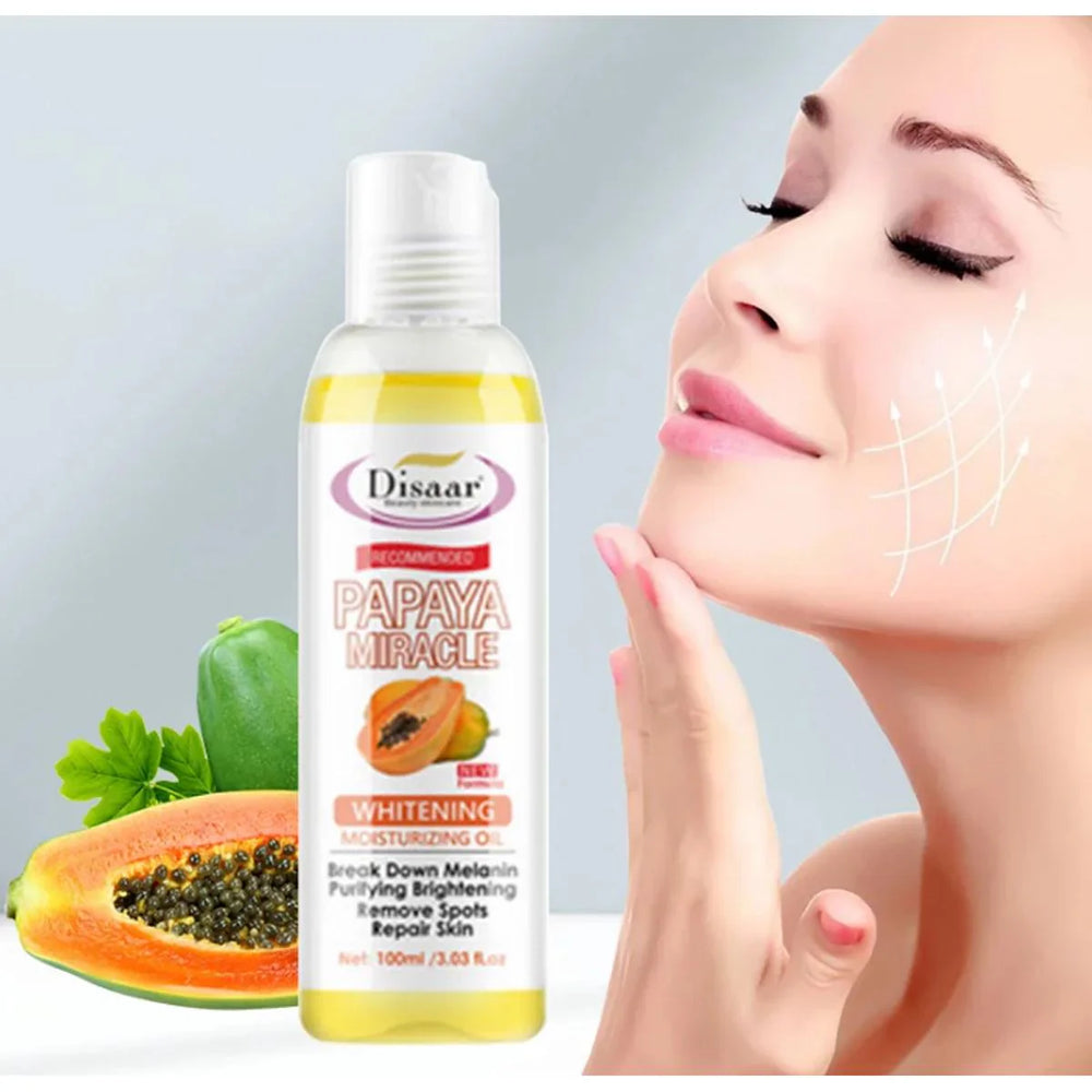 DISAAR 100% Papaya Miracle Whitening Facial Body Oil - 100ml DISAAR