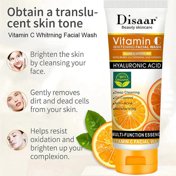 DISAAR Deep Cleansing Whitening Vitamin C Face Wash - 100ml DISAAR
