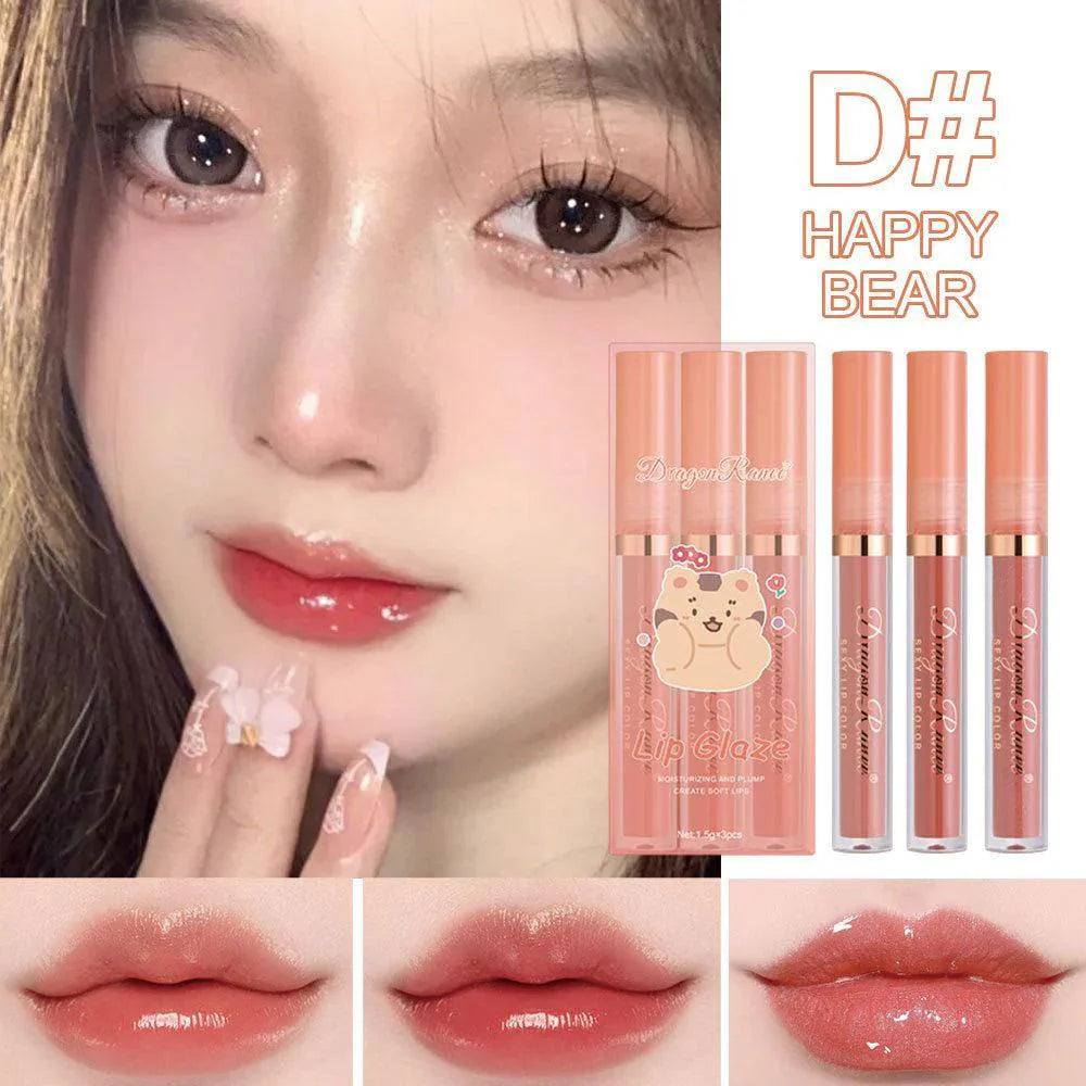 3 Pcs Dragon Ranee Moisturizing Majestic Lip Glaze Dragon Ranee