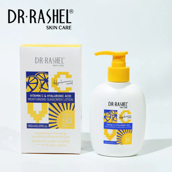 DR.Rashel Vitamin c & hyaluronic acid moisturizinng sunscreen loiton SPF50 - 180ml DR.Rashel