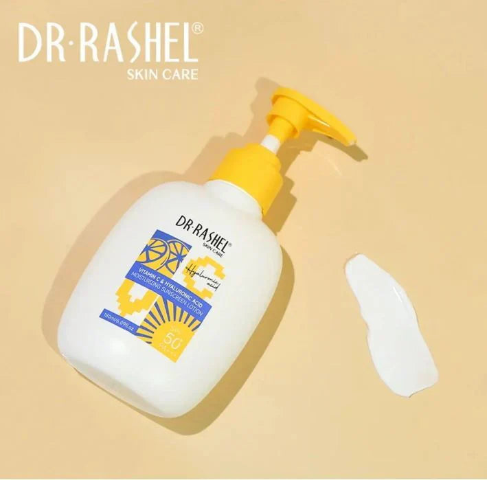 DR.Rashel Vitamin c & hyaluronic acid moisturizinng sunscreen loiton SPF50 - 180ml DR.Rashel