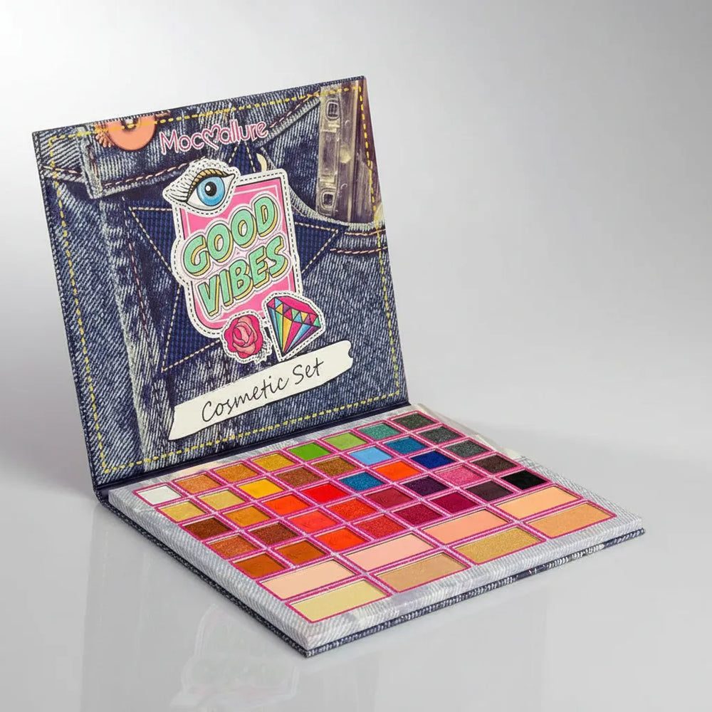 Mocallure Good Vibes Eyeshadow Palette, 48 Colors 6 Blusher Mocallure
