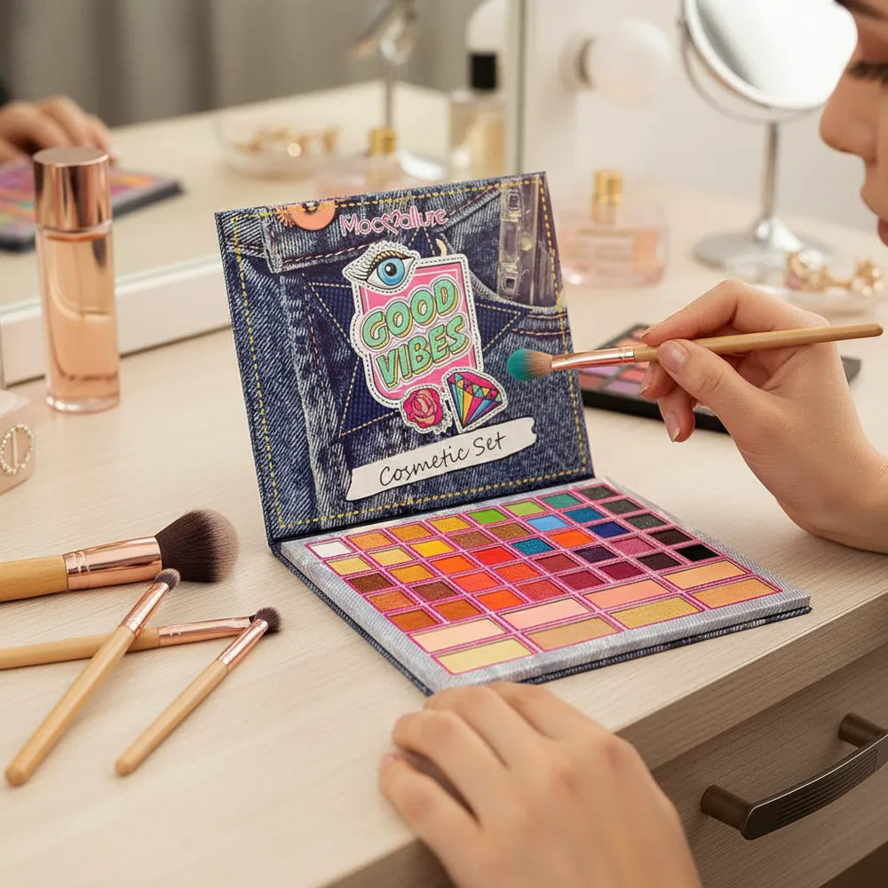 Mocallure Good Vibes Eyeshadow Palette, 48 Colors 6 Blusher Mocallure