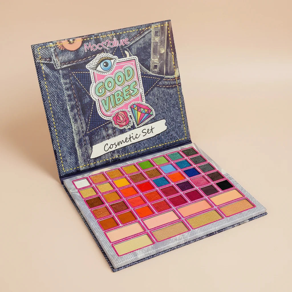 Mocallure Good Vibes Eyeshadow Palette, 48 Colors 6 Blusher Mocallure