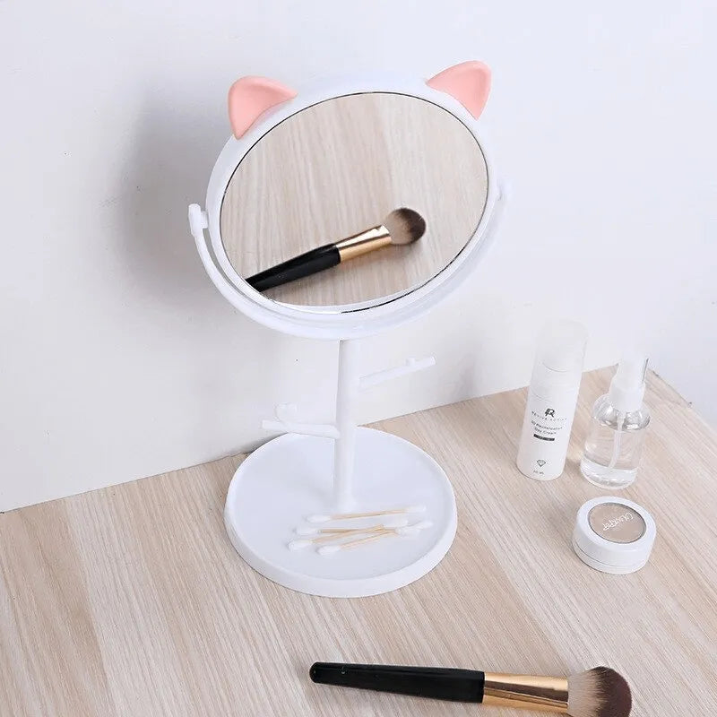 Cat Ear Makeup Mirror with Stand Cosmia.pk