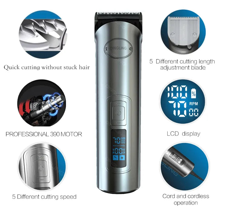 Dingling Professional LCD Electric Hair Clipper RF-696 Dingling
