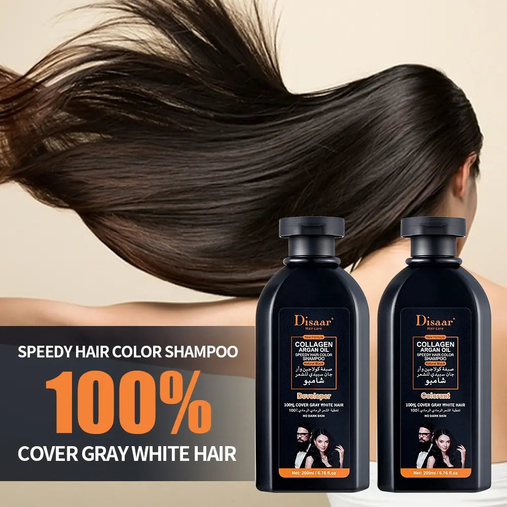 Disaar Collagen Argan Oil Hair Color Shampoo - (8 minutes, 200 ml + Disaar