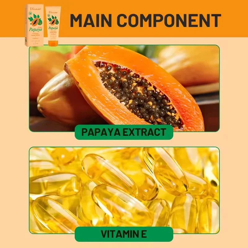 Disaar Papaya Extract Whitening Vitamin E Facial Wash 100g DISAAR