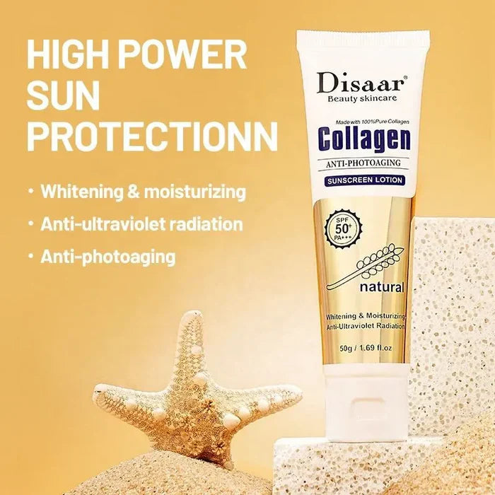 Dissar 100% Collagen Sunblock Whitening SPF 50 Sunscreen Lotion - 50g Disaar