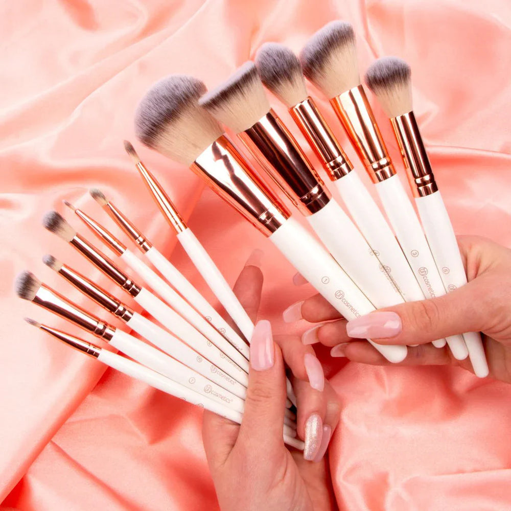 12 Pcs BH Cosmetics Rose Romance Brush Set BH Cosmetics