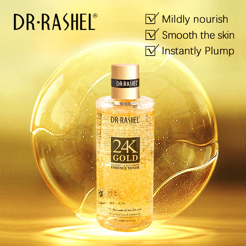 Dr.Rashel 24K Gold Radiance & Anti-Aging Essence Toner - 300ml DR.Rashel