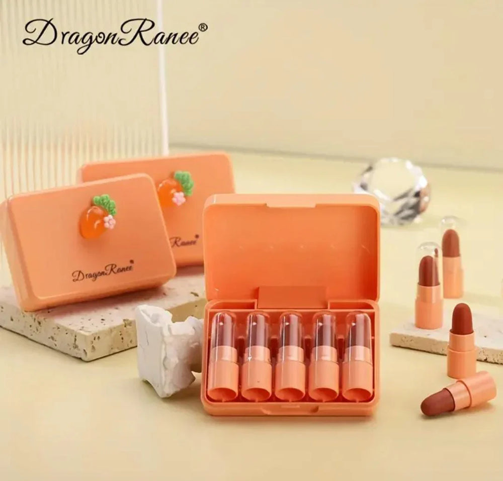 Dragon Ranee Carrot Mini Lipstick 5Pcs Set Dragon Ranee
