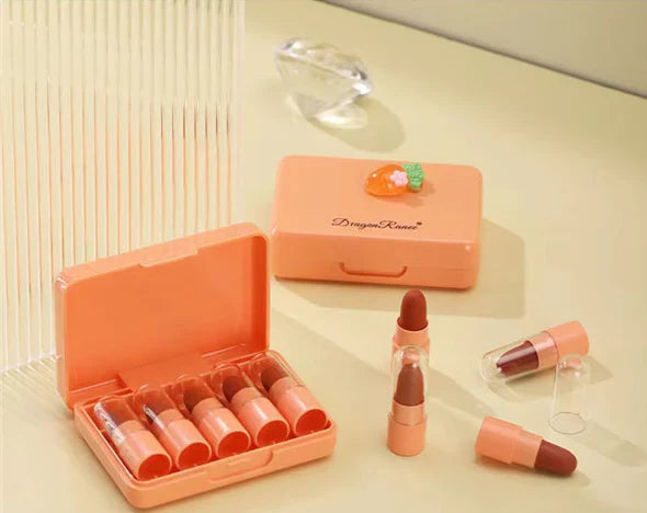 Dragon Ranee Carrot Mini Lipstick 5Pcs Set Dragon Ranee