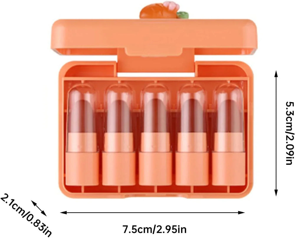 Dragon Ranee Carrot Mini Lipstick 5Pcs Set Dragon Ranee