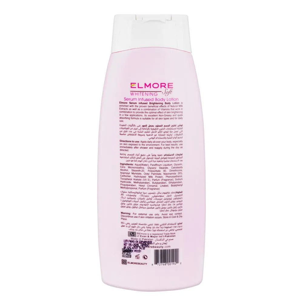 Elmore Soft Skin Whitening Natural Moisturizing Body Lotion, All Skin Elmore