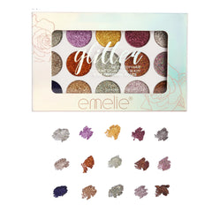Emelie 15 Color Glitter Eyeshadow Palette Emelie