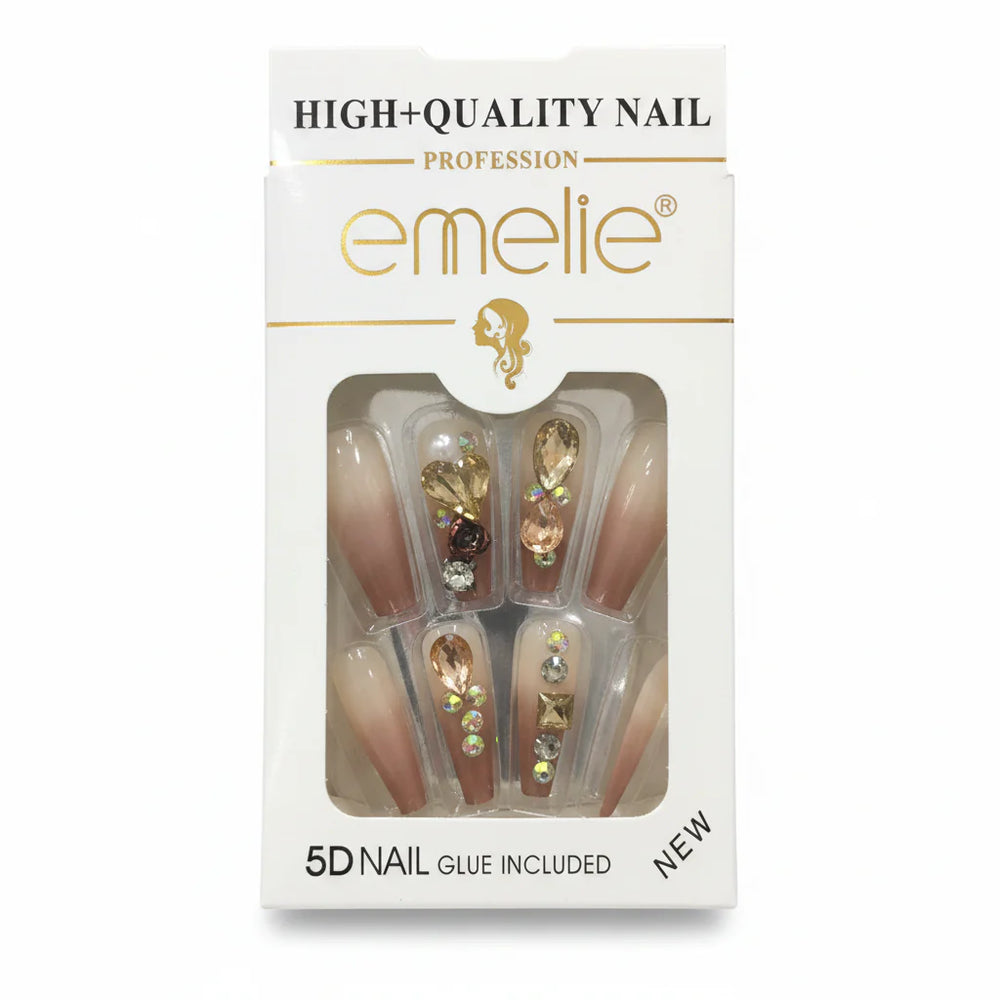 Emelie 5D Artifical Nails With Nail Glue Emelie