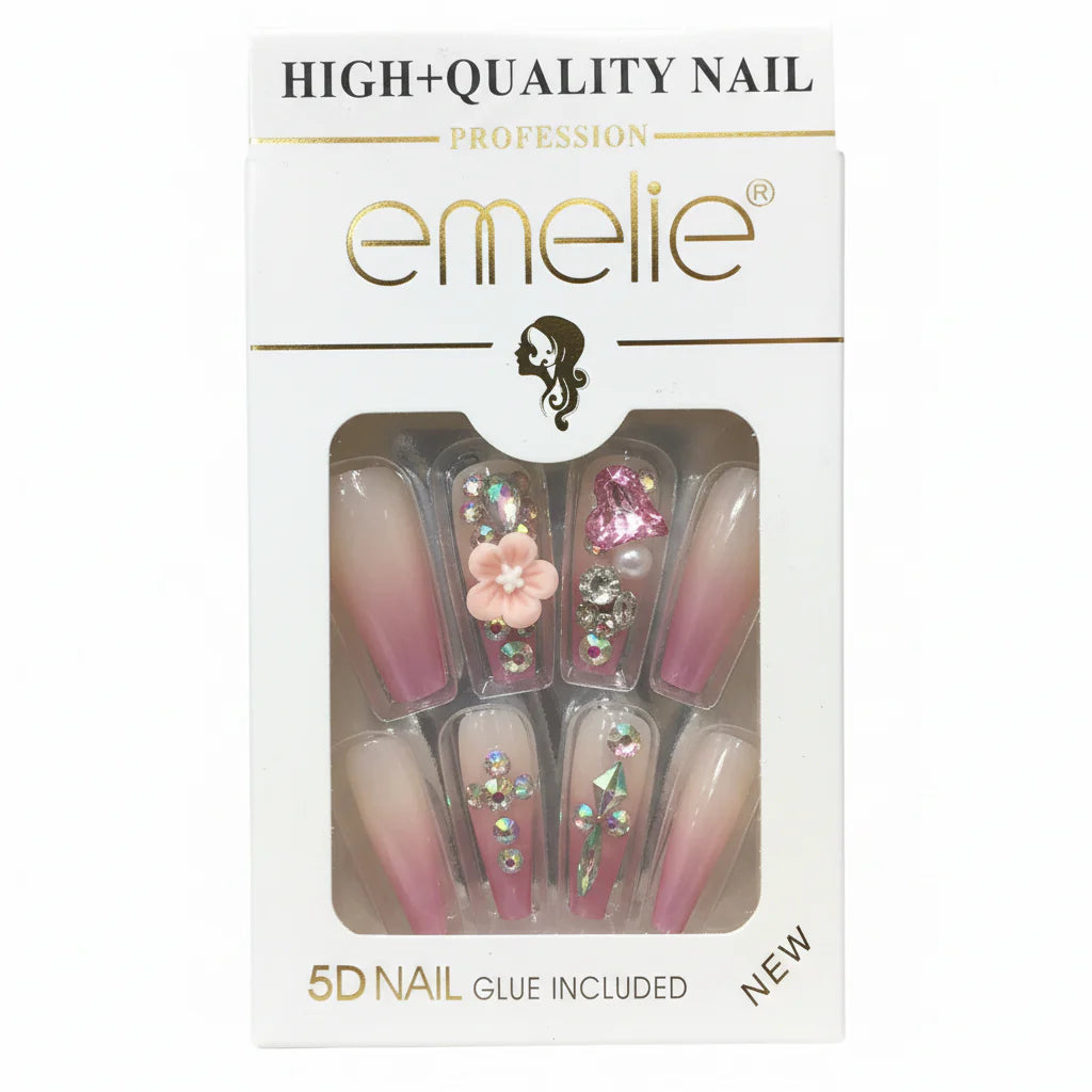 Emelie 5D Artifical Nails With Nail Glue Emelie